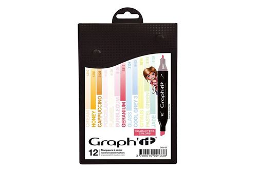 Assortiment Feutre à alcool Graph'it - Manga 2 - 12 marqueurs