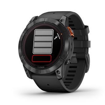 Montre connectée Garmin Fenix 7X Pro Solar Edition 51mm Acier Gray avec bracelet silicone Noir