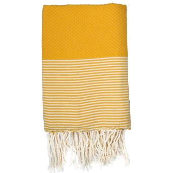 Fouta Febronie Nid d'abeille Ibiza Jaune Safran