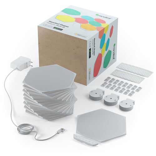 Ruban LED Nanoleaf Shapes Hexagons Starter Kit 15 Panneaux 30 W