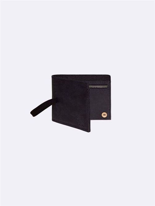 Porte carte en cuir Faguo Elastic Bleu marine