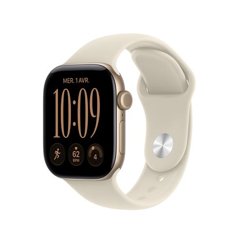 Apple Watch Series 12 GPS + Cellular 42 mm Boîtier en aluminium Or avec Bracelet Sport Sable /