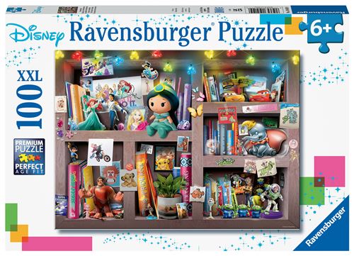 Puzzle 100 pièces XXL Ravensburger L’étagère du collectionneur Disney