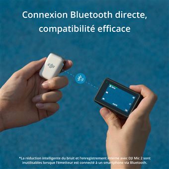 Émetteur DJI Mic 2 (Blanc nacre), Microphone sans fil avec Reduction Intelligente du Bruit, Enregistrement interne de 14 H, Batterie de 6 H, Fixation Magnetique, Microphone Bluetooth, Vlogs