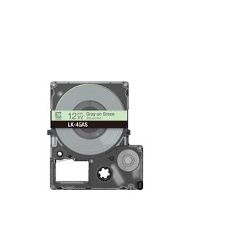 Epson LabelWorks LK-4GAS - Gris sur vert - Rouleau (1,2 cm x 8 m) 1 cassette(s) boîte de suspension - cartouche de bande