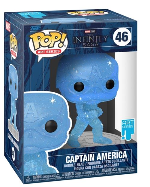 FUNKO POP Capitán America blue Infinity Saga Marvel Studios figura original Art Series 9,5 cm