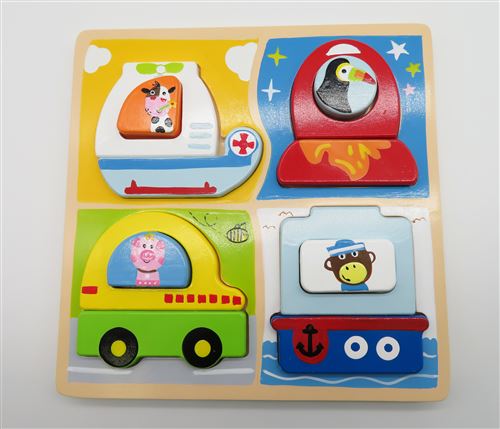 Puzzle en bois Fnac Kids Transport