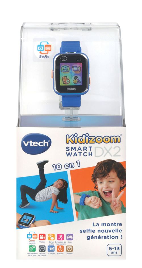 VTech - KidiZoom SmartWatch DX2 Bleue, Montre Digitale Enfant, Photo,  Selfie, Vidéo, Écran Tactile Vertical, Jouet High-Tech, Cadeau Enfant et  Ado de