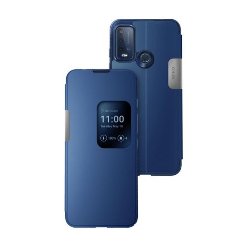 Etui Smart Folio pour Wiko Power U30 Bleu nuit