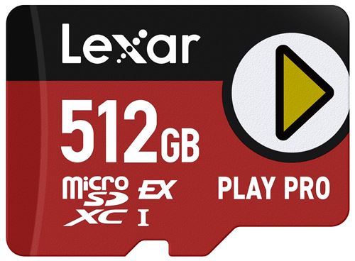 Lexar Rouge, Noir, Blanc, Jaune Carte Mémoire Micro Sdxc™ Lexar® Express Play Pro 512 Go Compatible Nintendo Switch 2