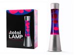 Lampe à poser Itotal Lave à base argentée Liquide Violet et Cire Rose 30 W