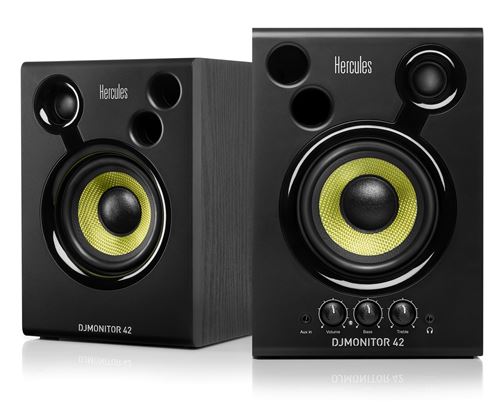 HERCULES DJMONITOR 42 Enceintes de monitoring actives 2 x RMS Woofer de 4'' Caisson en bois MDF 9mm