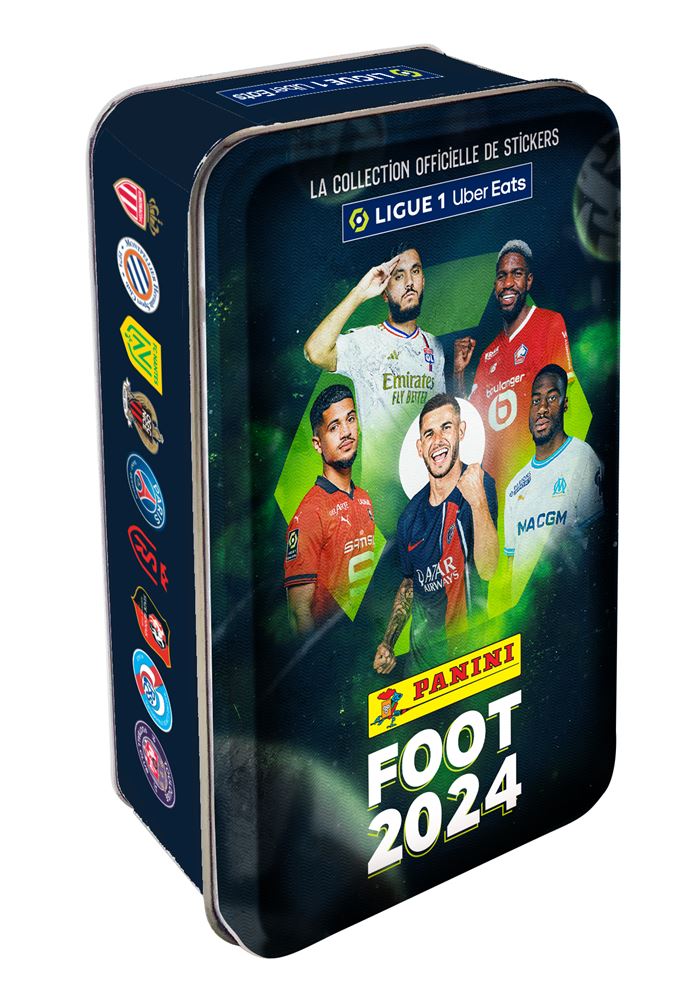 Boîte métal avec des cartes à collectionner Panini Foot 2024 Ligue 1 15  pochettes - Carte à collectionner - Achat & prix