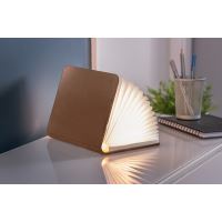 Lampe livre intelligente Gingko en cuir Mini Marron