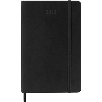 Agenda scolaire Moleskine 2022 2023 Semainier Horizontal format de poche Souple Noir