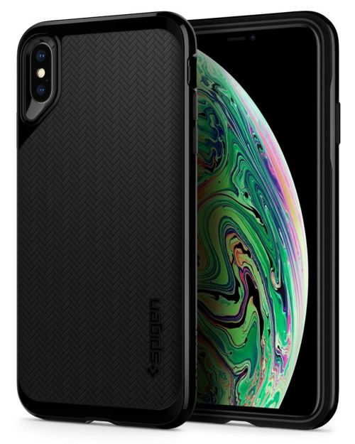 Spigen Neo Hybrid Series - Achterzijde behuizing voor mobiele telefoon - polycarbonaat, thermoplastic polyurethaan (TPU) - gitzwart - voor Apple iPhone XS Max