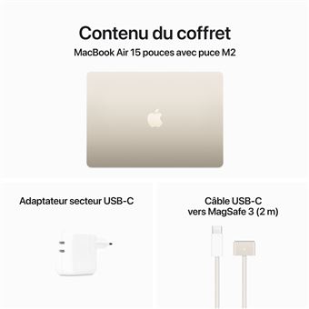 Apple MacBook Air 13 pouces 2020 M1 / 8 Go de RAM / SSD 256 Go / GPU 7  cœurs / g