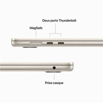 MacBook Air 13 pouces reconditionné avec puce Apple M2, CPU 8 cœurs et GPU  8 cœurs - Argent - Apple (FR)