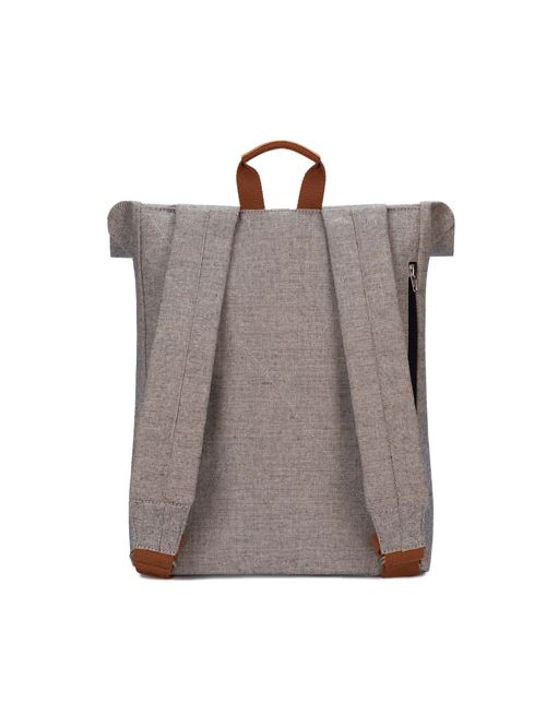 Sac à Dos River Island Gris Et Brun - Toile/Coton - Grande Taille Avec Poche Avant