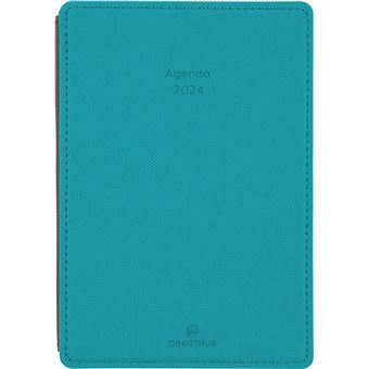 Agenda civil semainier poche Oberthur 2024 16,5 x 11,5 cm Stan Bleu Canard