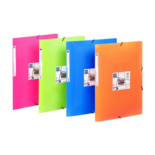 CHEMISE A ELASTIQUE 3 RABATS A4 HAPPY FLUO ASSORTI