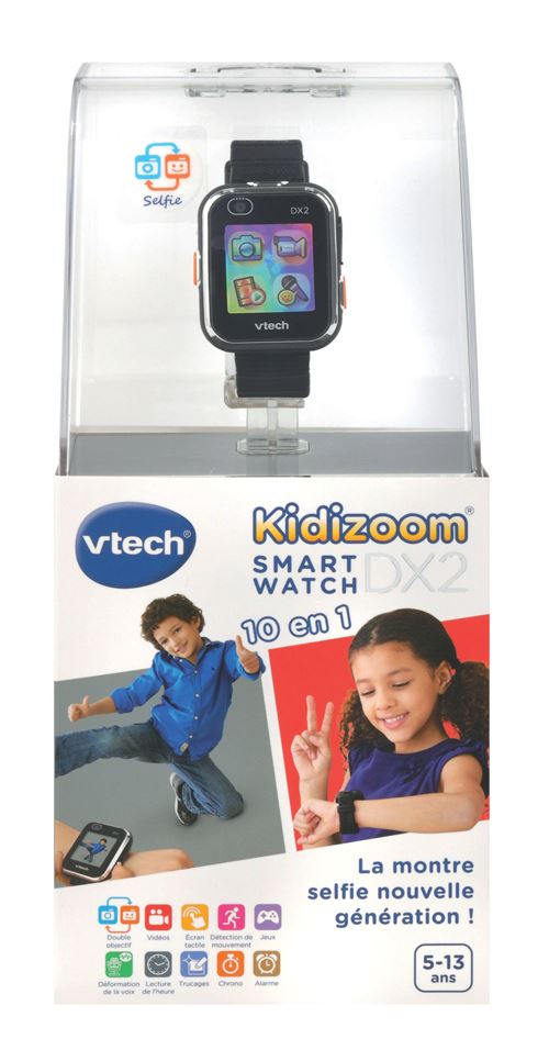 VTECH - Kidizoom Smartwatch Connect DX2 Noire - Montre Photos et Vidéos
