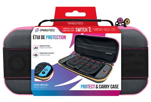 Pochette de Protection pour Nintendo Switch 2OLEDSwitch Oniverse Housse Rigide à Poignée Etui Rembourré Emplacements Jeux