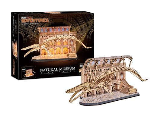 Puzzle 3D en bois REVELL Tiny Adventures Natural Museum Baleine LED - vue 2