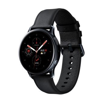 Montre connectée Samsung Galaxy Watch Active2 40 mm Boîtier Acier Bracelet  en cuir Noir Diamant - Fnac.ch - Montre connectée