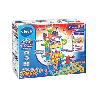 VTech Marble Rush Juego S300, Pista De Bolas Interactiva Con 61 Componentes, 12 Bolas, Alfombrilla Y 6 Fichas, Para Niños +3 Años