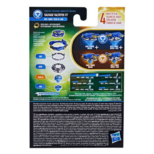 Beyblade Burst QuadDrive Salvage Valtryek Rashad V7 et Gilded Nemesis N7 Lot de 2 toupies de combat pour enfants à partir de 8 ans Beyblade Burst QuadDrive Salvage Valtryek Rashad V7 et Gilded Nemesis N7 Lot de 2 toupies de combat pour enfants à partir de 8 ans