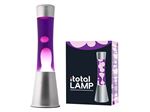 Lampe à poser Itotal Lave Base argentée Liquide Violet Cire Blanche 30 W 40 cm