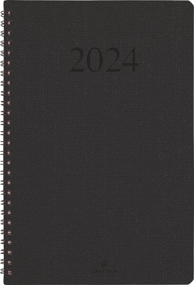 Agenda Semainier Oberthur Céleste 2025 – 16x16 Cm – Couverture Noire – Janvier à Décembre – Design Terrazzo Tendance