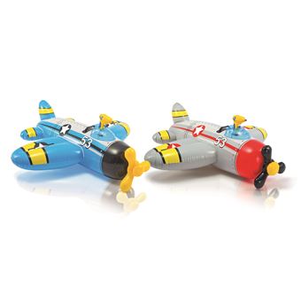 Intex Bouée Avion à Chevaucher + Pistolet – Flotteur Gonflable Avec Pistolet à Eau, 3 Chambres à Air, Poignée Durable, Réparation Incluse, Pour Piscine Et Plage