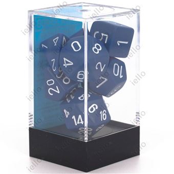 Jeu de rôles Chessex Set de 7 dés Opaque Bleu et Blanc
