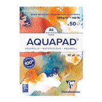 Bloc de papier aquarelle Clairefontaine Aquapad 30 feuilles A6 300g/m2