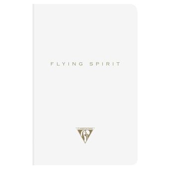 Carnet piqûre textile Clairefontaine Flying Spirit 9 x 14 cm 96 pages Blanc