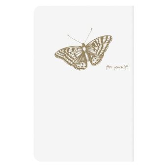 Carnet piqûre textile Clairefontaine Flying Spirit 9 x 14 cm 96 pages Blanc