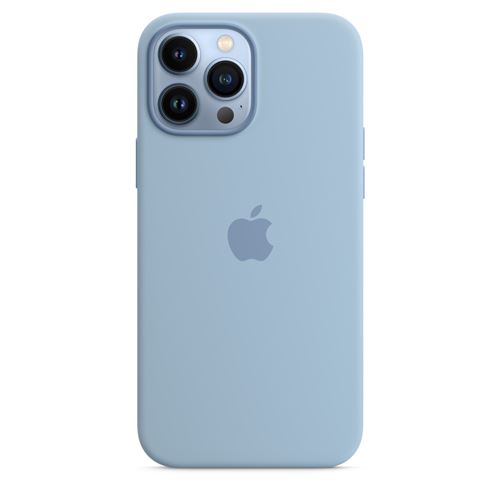 Coque en silicone avec MagSafe pour iPhone 13 Pro Max Bleu brume