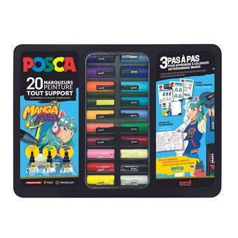 Mallette métal 20 marqueurs Posca Manga - 1