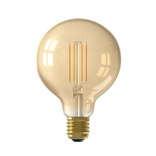 Ampoule LED connectée Calex Filament Globe ambré G95 E27 Or