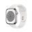 Apple Watch Series 8 GPS + Cellular, boîtier Acier inoxydable argent 45mm avec Bracelet Blanc