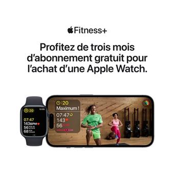 Apple Watch Series 8 GPS + Cellular, boîtier Acier inoxydable argent 45mm avec Bracelet Blanc