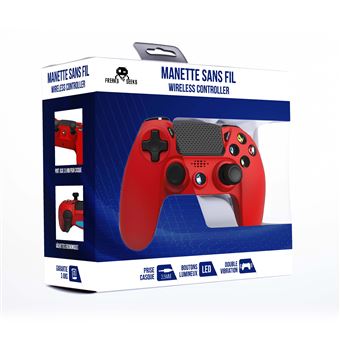 Manette sans fil Freaks And Geeks avec prise Jack pour PS4 Rouge