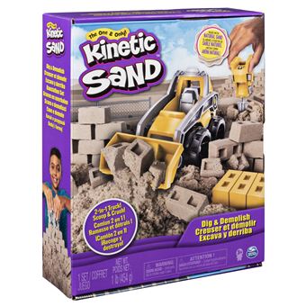 Pâte à modeler Kinetic Sand Coffret Chantier Creuser et Démolir