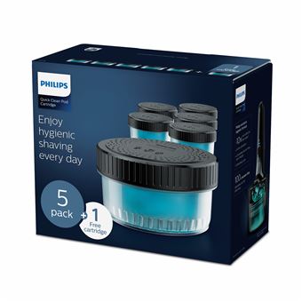 Set de 6 Cartouches de nettoyage Philips Quick Clean Pod CC16/50 Noir et Bleu