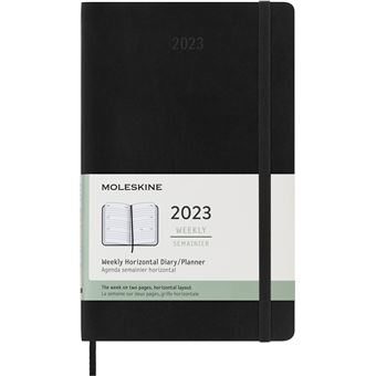 Agenda scolaire Moleskine 2022 2023 Semainier Horizontal grand format Rigide Noir