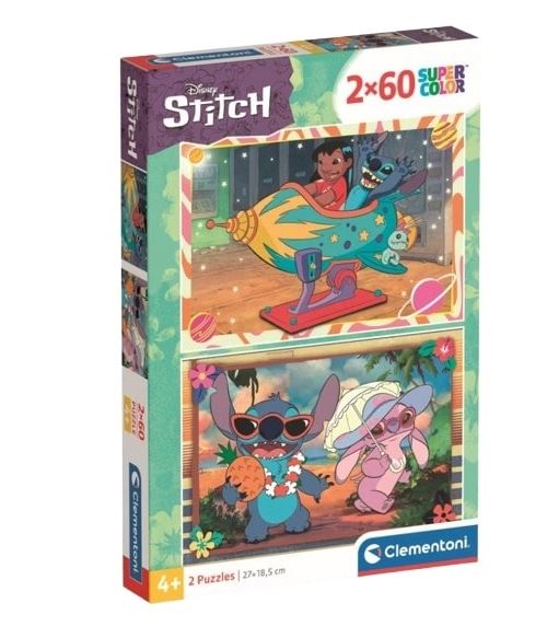 Clementoni Puzzle Enfant 2X60 Pièces Disney Stitch Walt Disney Fabriqué en Italie 24822 - vue 4