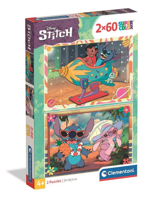 Clementoni Puzzle Enfant 2X60 Pièces Disney Stitch Walt Disney Fabriqué en Italie 24822 - vue 3