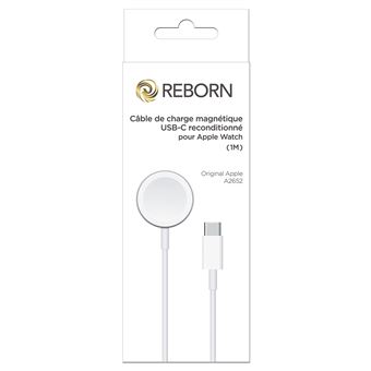 Cable magnetique de charge USB-C pour Apple Watch 1 m Blanc Reconditionné Reborn